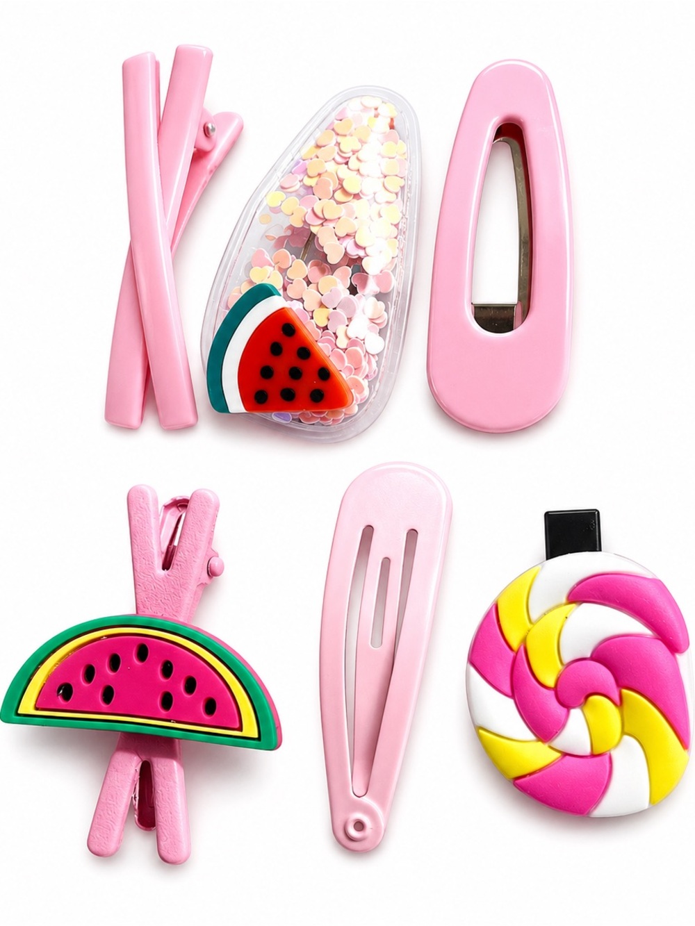 Pink Fruit & Candy Hair Clips